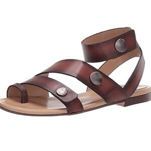 Naturalizer Women's Tassy Flat Gladiator Sandal Brown SZ 8.5 Leather